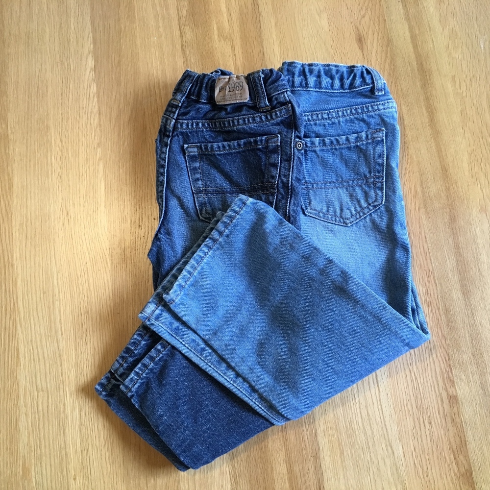 Two Pairs Boys 4T Bootcut Blue Jeans, 1989 Place